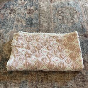 New grain pink bow baby girl blanket